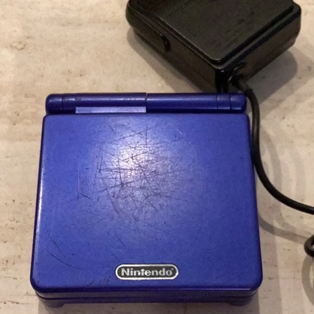 Gameboy Advance SP Console ASG-001 Nintendo GBA Game Boy Cobalt Blue Charger